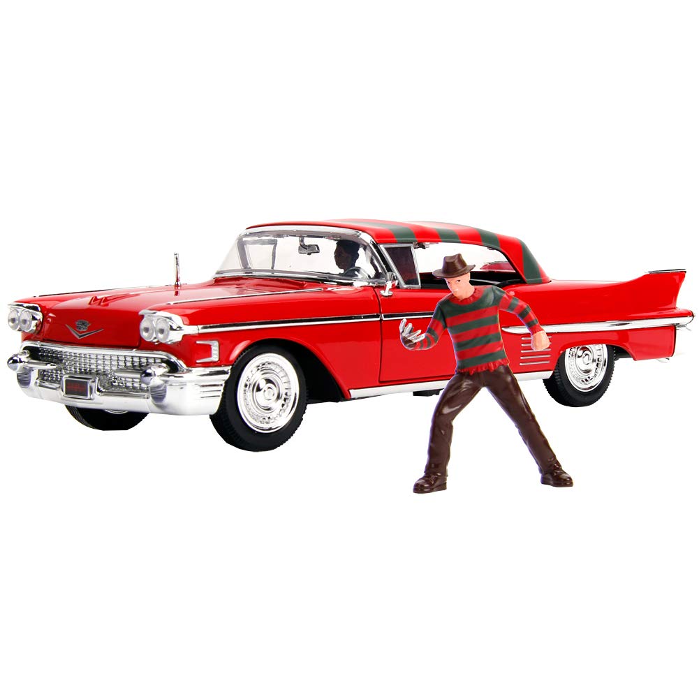 Jada 31102 Hollywood Rides 1:24 1958 Cadillac Series 62 With Freddy Krueger Figure