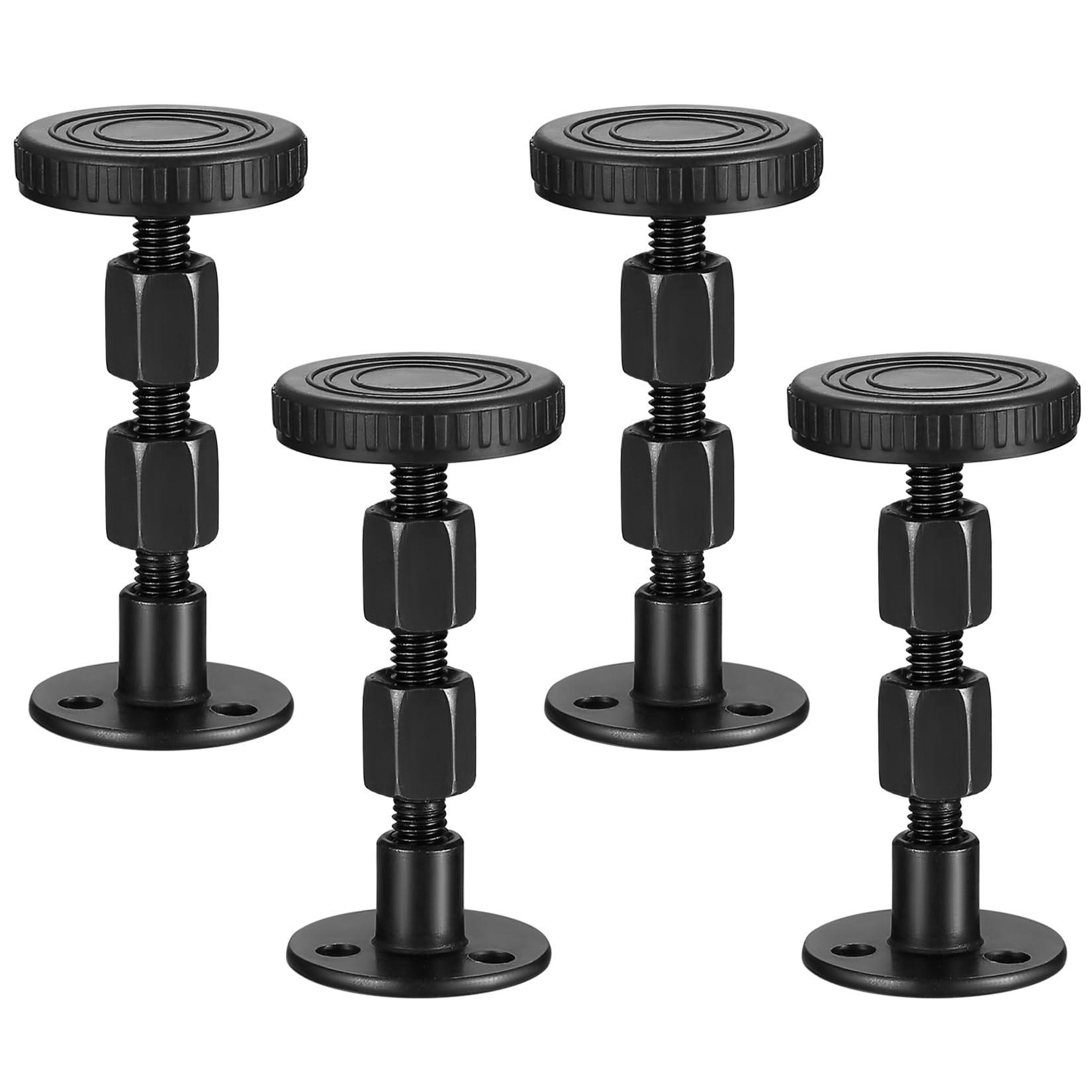 4 Pcs Headboard Stoppers, Adjustable Threaded Bed Frame Anti-Shake Tool, Wall Bed Stoppers for Headboard Bedside Antishake Support Stabilizer Fixer for Beds Cabinets Sofas Wall Floor (62-80mm)