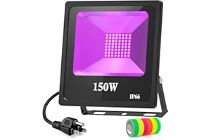 Black Light for Party, 150W LED UV Black Lights with 10ft Power Cords IP66 Ultra Violet Flood Light Stage Lighting - Perfect 