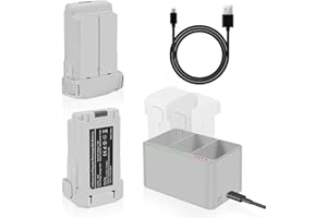 JHTC Mini 4/Mini 3 Series Intelligent Flight Battery Plus (2 Packs) with Bi-Directional Charging Hub for DJI Mini 3 Pro/Mini 3(Mini 3/Mini 4 Battery*2 with Charger)