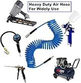 YOTOO Air Compressor Hose Polyurethane Recoil 10m 6mm ID 9.5mm OD Blue view 6