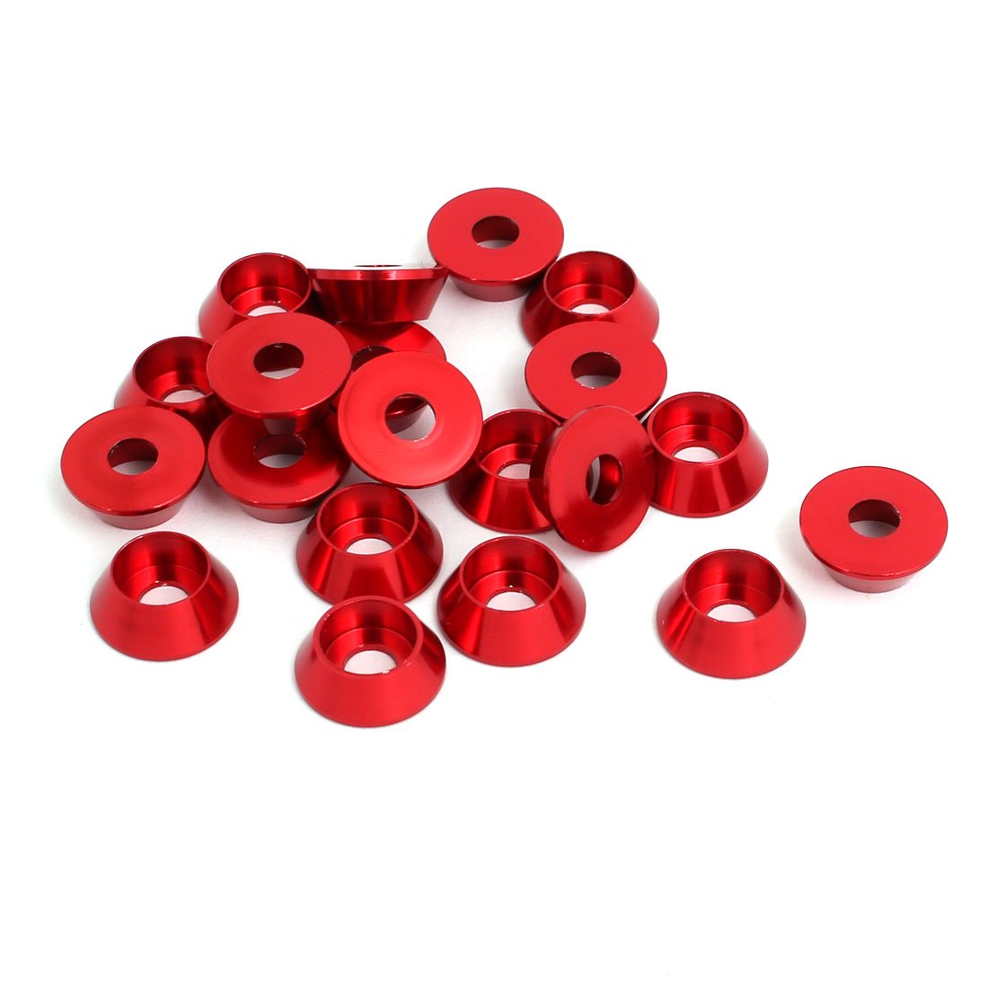 Sourcingmap M4 Aluminium Alloy Engine Bay Hatch Lid Bumper Washer Red 20pcs