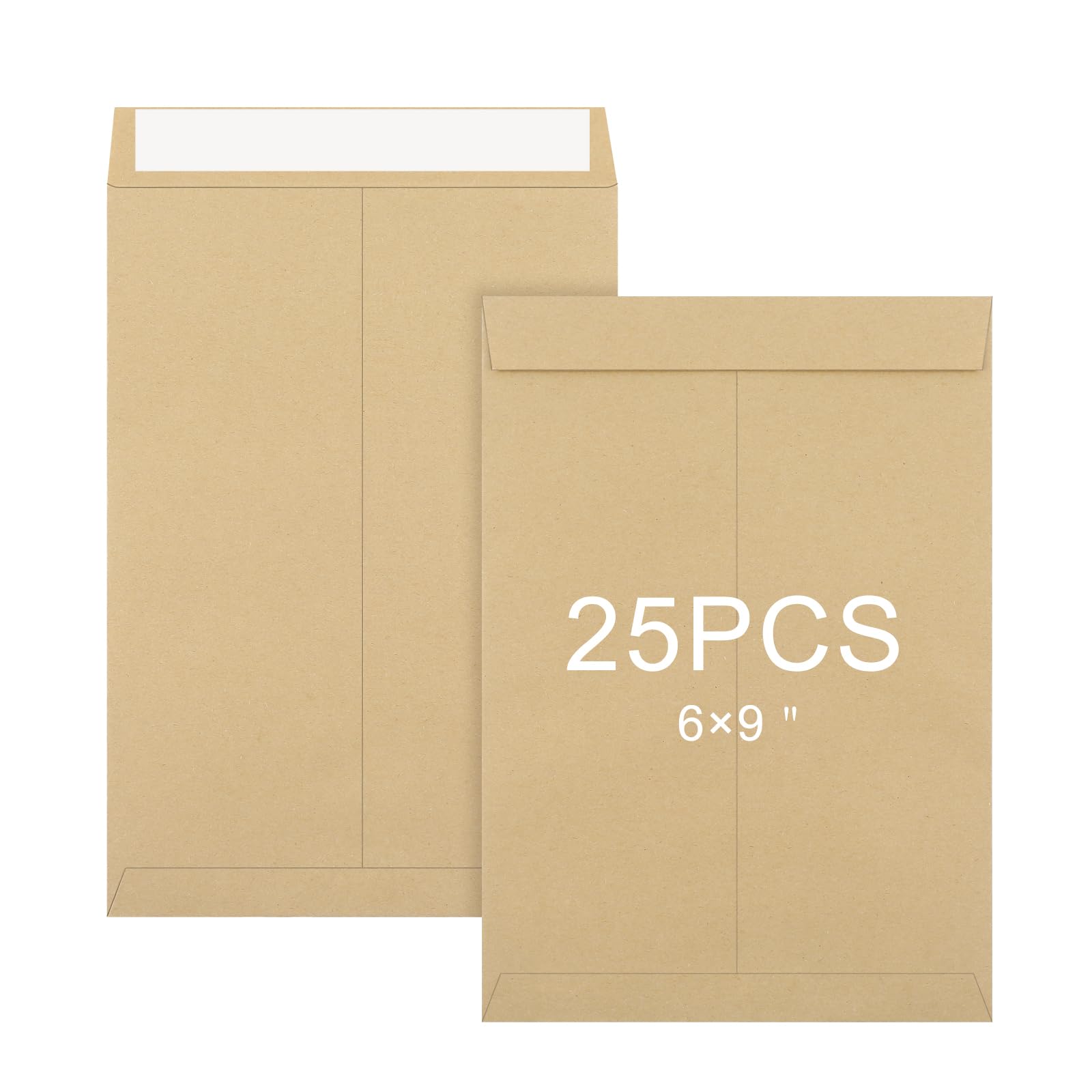 25 Packs A5 / C5 Self Seal Pocket Envelopes, Kraft Peel and Seal Envelopes, No Window Design, Letter Envelope for Office, Home, School (Size: 229 x 162 mm)