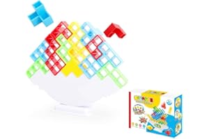 CuberSpeed Tetra Tower 32 Game Balancing Stacking Tetra Tower Blocks Game for Kids & Adults Team Building Blocks Toy (Tower32