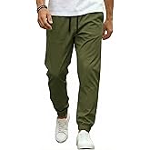 COOFANDY Men Casual Joggers Pants Cotton Cargo Elastic Waist Chino Pants Twill Hiking Outdoor Sweatpants