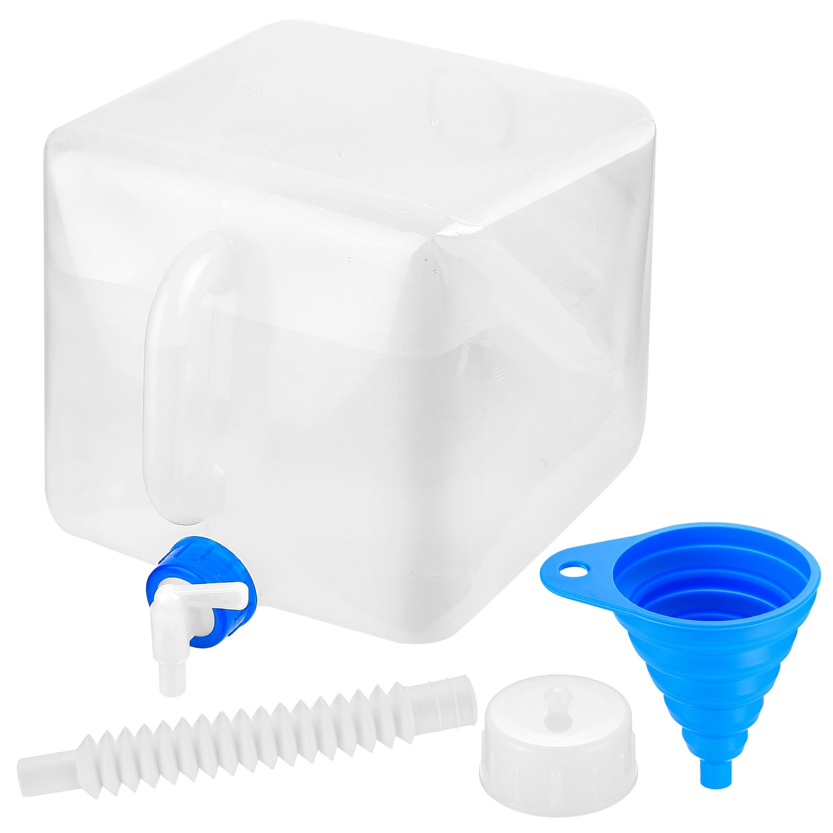 10L Collapsible Water Container, Folding Water Container with Tap, Portable Foldable Water Carrier with Handle, Lightweight Outdoor Water Canteen Water Bucket for Camping Hiking Picnic Emergency