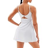 Vertvie Womens Two Pieces Tennis Dress with Separate Shorts Workout Open Back Active Golf Dresses Built-in Removable Bra