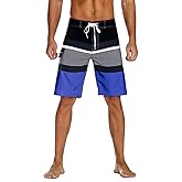 unitop Men's Bathing Board Trunks Beach Shorts Holiday Hawaiian Colorful Striped