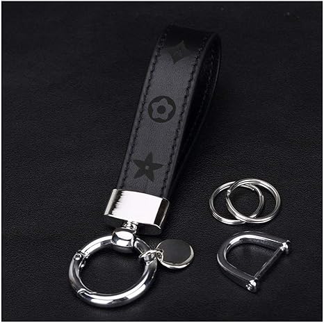 Amazon Co Jp キーリング ブラックレザーキーホルダー付キーリング手作りレザーキーホルダー カーキーホルダーメタル手づくりキーリング ストラップ手作り キーホルダー Color Black Leather Silver ホーム キッチン