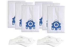 BIHARNT Replacement GN Vacuum Cleaner Bags Compatible with Miele Classic C1,Complete C2, Complete C3, S227/S240, S270,S400,S2,S5,S8 Series Canister Vacuum Cleaner (6 Pack Dust Bags + 2 Set Filters)