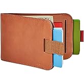 Distil Union Wally Bifold 5.0 RFID Wallet with ID Window - Slim Bifold Wallet for Men with Money Clip, Premium Leather – Minimalist RFID Card Holder - Holds 14 Cards & 30 Bills - Brown