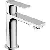 hansgrohe Rebris E Chrome Single Hole Bathroom Faucet 1 Hole Sink | Includes drain assembly, 1-Handle Modern, Smooth and durable ceramic cartridge, Timeless polished chrome finish, 72557001