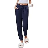 Ekouaer Womens Jogger Pajamas Pants Comfy Long Lounge Bottom,Drawstring Elastic Waist Sleep Pants with Pockets