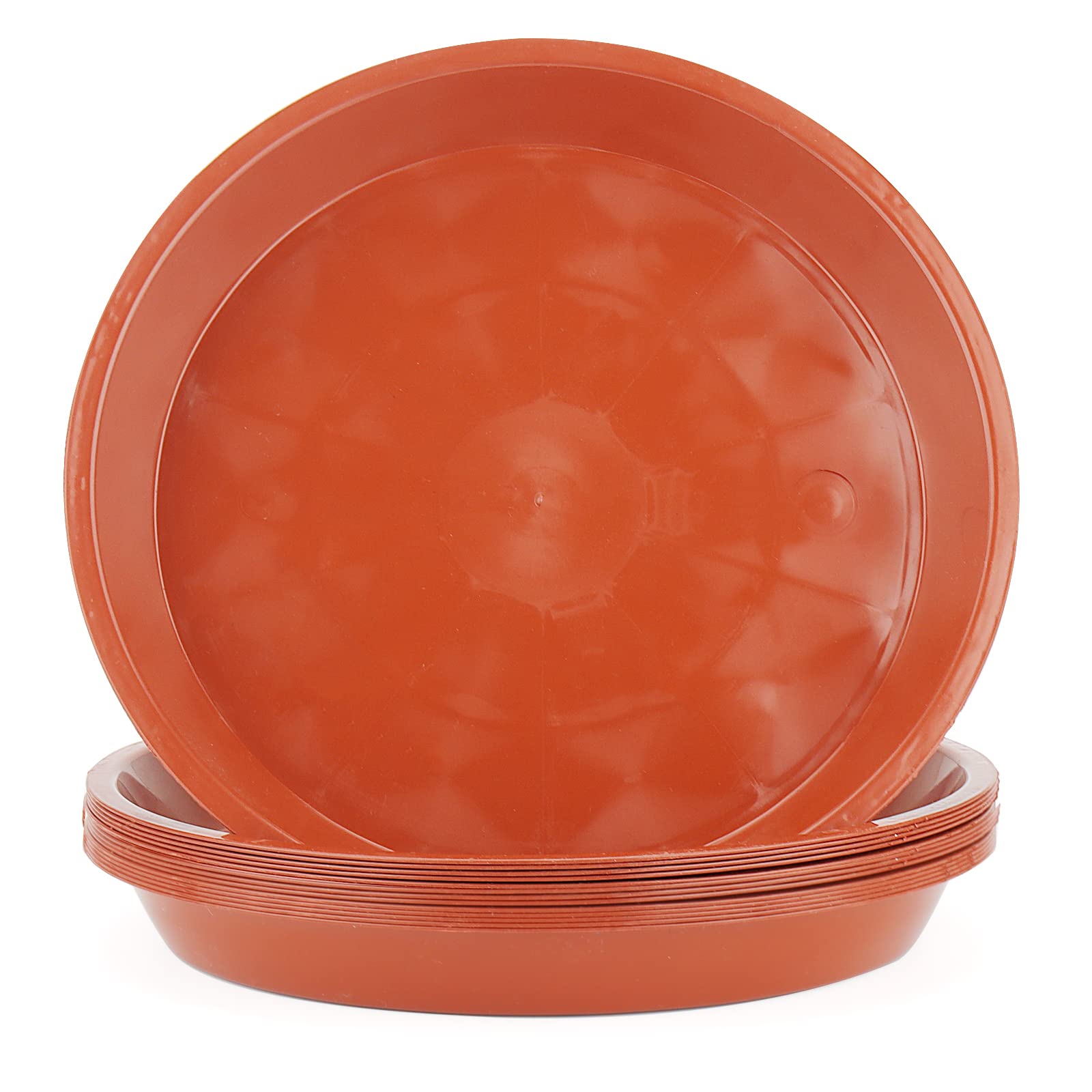 JAPCHET 30 Pack 25cm / 10inch Plant Pot Saucer, Red Plastic Plant Drip Trays, Flower Pot Saucer Trays for Garden,Indoor or Outdoor