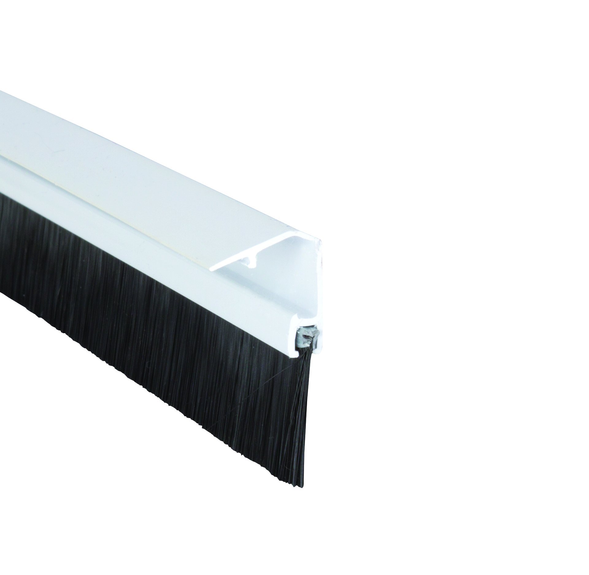STORMGUARD 02SR0720838W Bottom of The Door Brush Strip Draught excluder 838mm (2'9"") White with Cover to CONSEAL Screws, 838 mm"