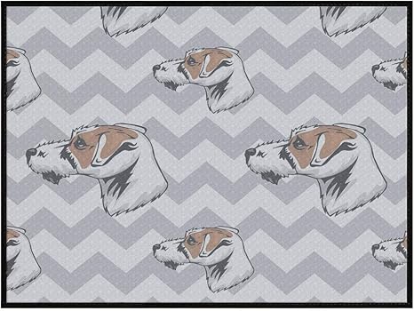 Amazon パーソンラッセルテリア犬グレージグザグキッチンドアペットウェルカムフロアマット 75x45cm 玄関マット オンライン通販