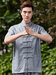 Shanghai Story Linen Kung Fu Top Short Sleeve Tai