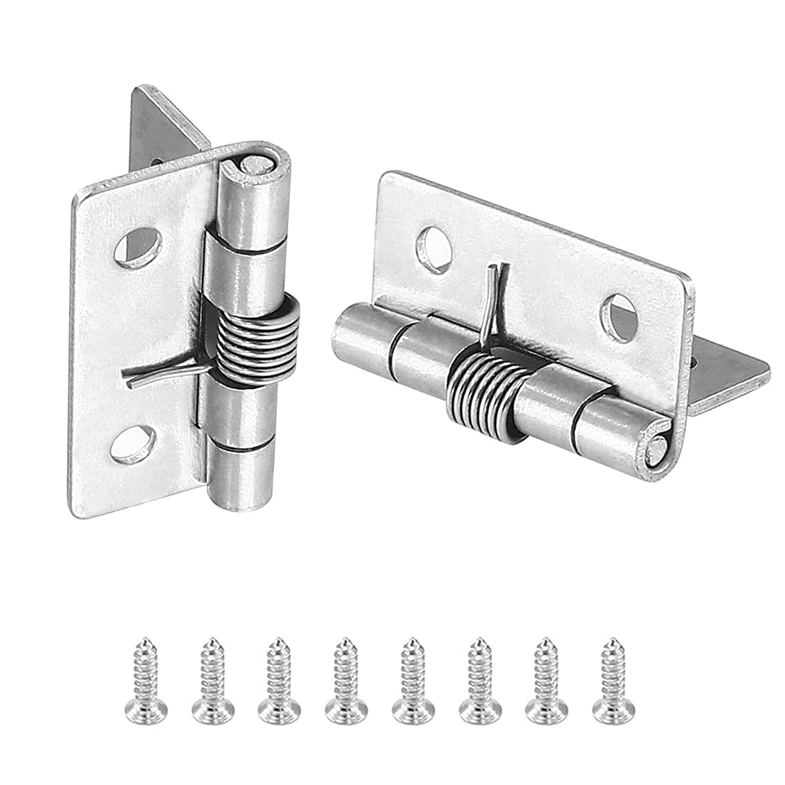 6pcs 304 Stainless Steel Self-Opening Spring Hinges - Automatic Closing Hinges for Invisible Doors (1 Inch)