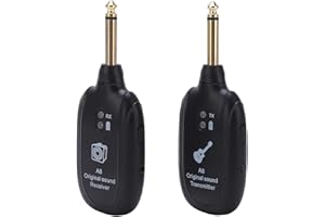 SPYMINNPOO Wireless Guitar System Reliable Long Distance Pickup Kit for Electric Guitar Players Rechargeable Black UHF Audio 
