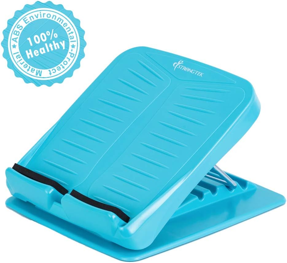 StrongTek Portable Slant Board, Adjustable Incline Boards, Calf Stretcher, Desk Foot Rest, Foot Stool, Anti Slip Design, Ankle Stretching, 4 Positions Calve Stretch Wedge (300LB Capacity)