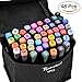 48 Colors Marker Pen Set, AGPtEK Permanent Dual Tips Marker Pens Art Markers with Zipper Carrying Bag for Kids Adults Drawing, Sketching, Highlighting & Underlining