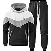 Hzyouke Mens Hoodie Tracksuit Set 2 Pieces Athletic Fleece Hooded Sweatsuit Casual Outfit Sweatshirt and Joggers Set