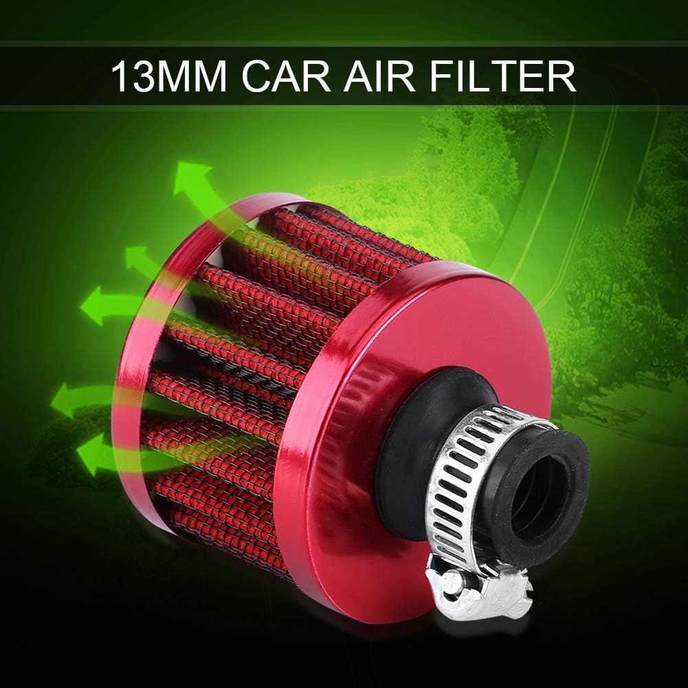 Universal 13mm Car Cold Air Intake Filter Kit, Crankcase Vent Cover Engine Oil Breather Filter Red - Image 3