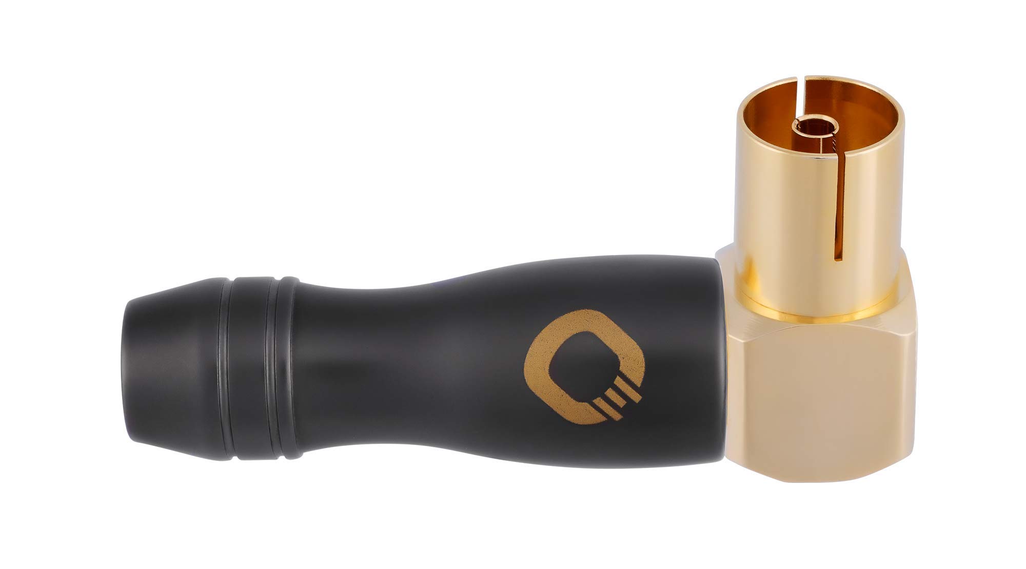 OEHLBACH Transmission Shift F90 Antenna Connector IEC Coaxial (w) Angled Plug Adaptor Screwable Gold-Plated for TV/Radio Connection - Pack of 1