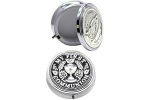 Abaodam 2pcs Small Metal Rosary Box First Communion Keepsake Storage Case for Necklace and Baptism