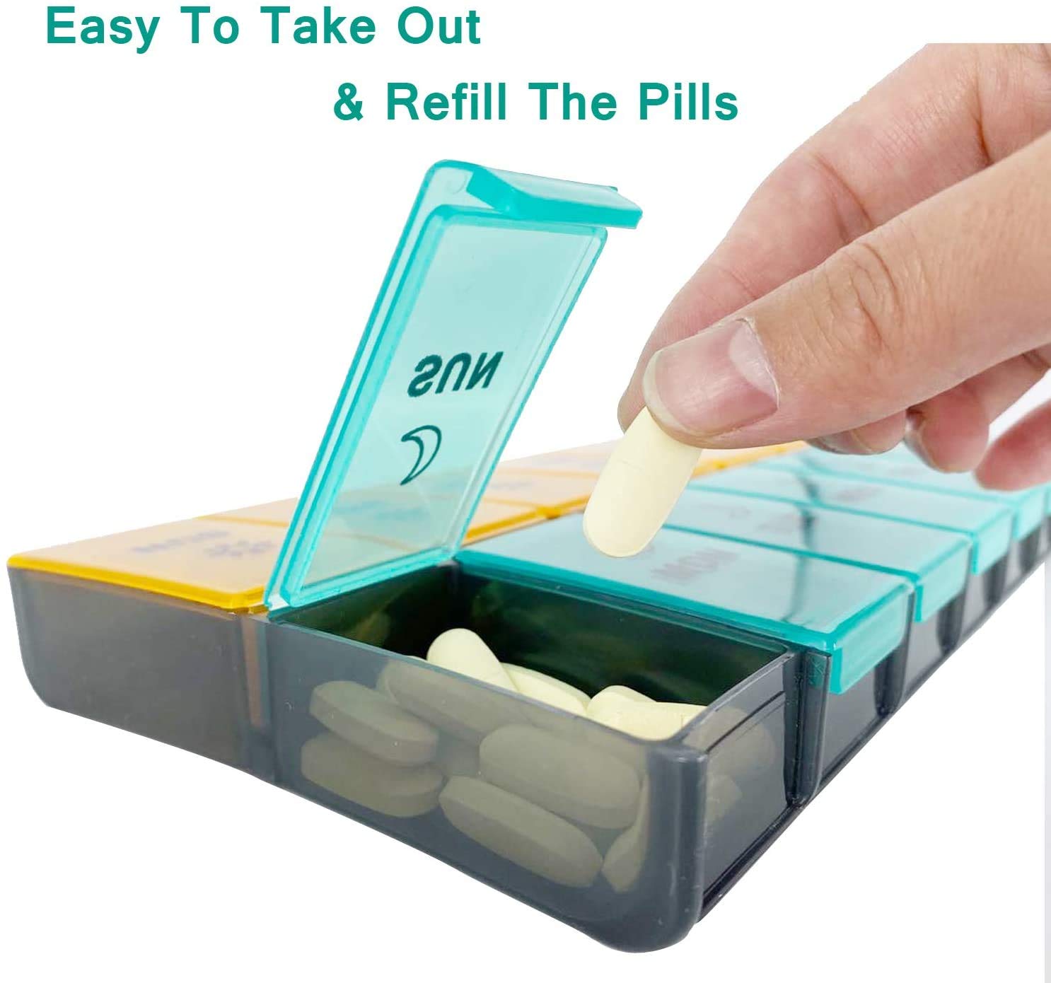 Mua Mossime XL Large Daily Pill Organizer 2 Times a Day, Extra 7 Day ...