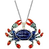 DianaL Boutique Beautiful Crab Pendant Necklace Cancer Horoscope Zodiac Sign with 24" Chain