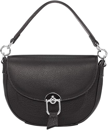 black leather crossbody saddle bag