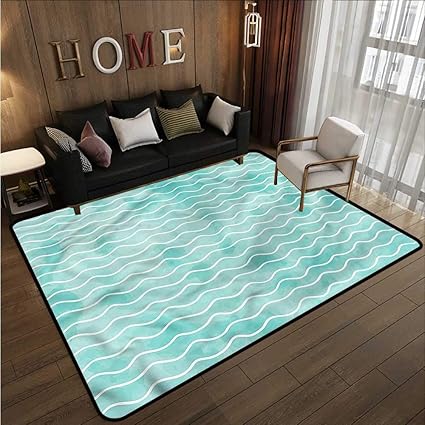 Amazon Com Custom Rug Nautical Ocean Sea Wave Pattern