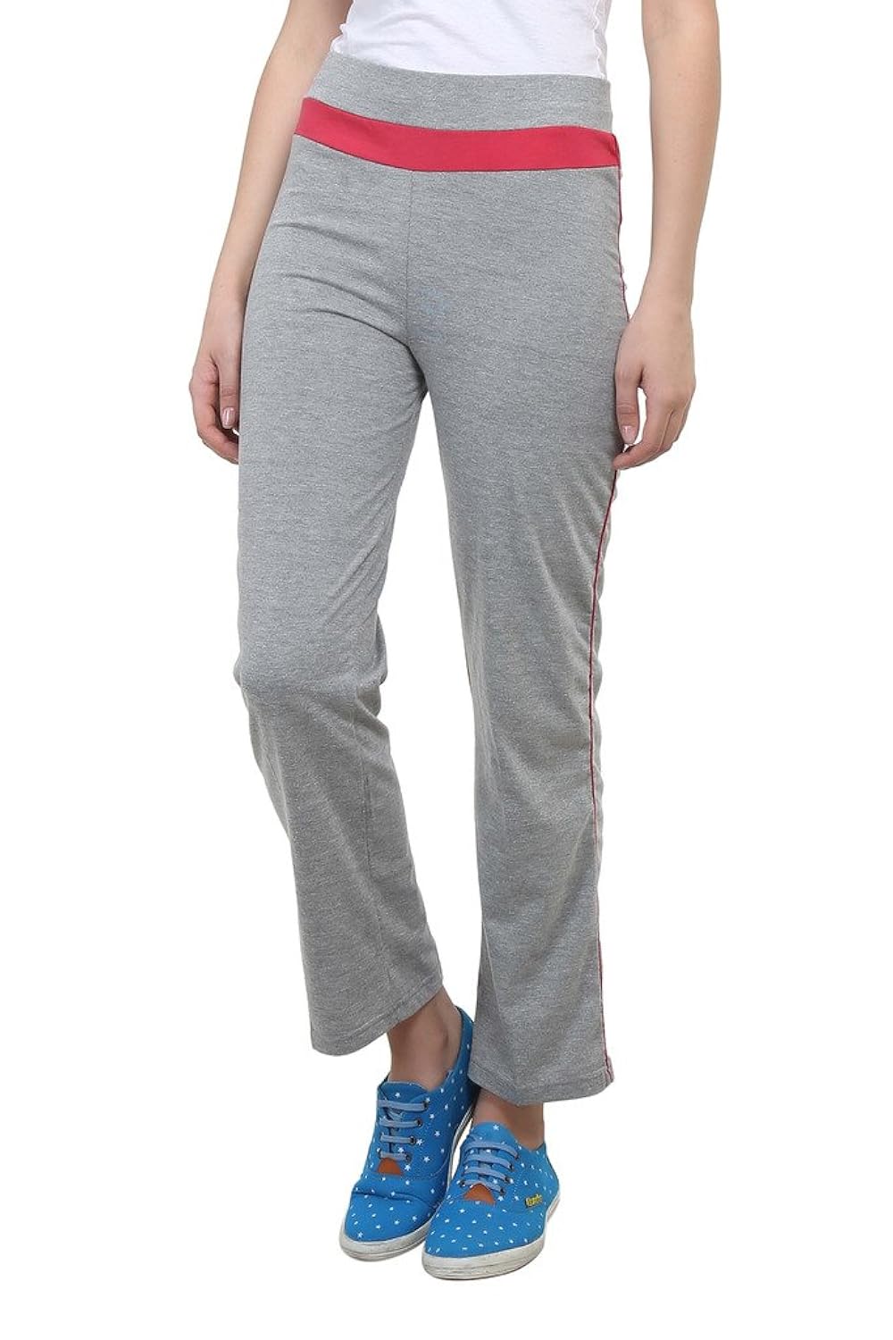 vimal black cotton blend trackpant for women