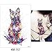 Glaryyears Animal Temporary Tattoos for Adults, Large Watercolor Painting Drawing Fake Creative Tattoo Stickers, 5 Pack Fox Cat Water Transfer Body Makeup Art Home Decoration Multi-colored