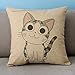 Cartoon Style Lovely Cat Chi's Sweet Home Crooked Neck and Smile Chi's Throw Pillow Case Decor Cushion Covers Square 1818 Inch Beige Cotton Blend Linen