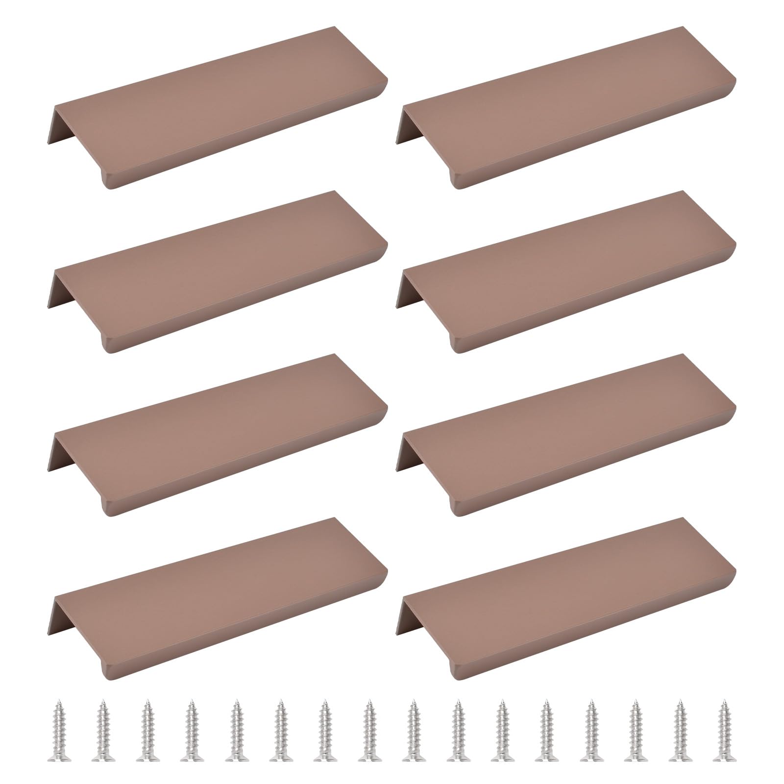 MOROBOR Finger Edge Pull, 8pcs Concealed Modern Style Drawer Handle, Right Angle Aluminum Alloy Invisible Wardrobe Handle for Cabinet Hardware Drawer,120mm/Brown — image 1