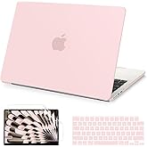 AKIT Compatible with MacBook Air 13 inch Case 2026 2025 2024-2022 M4/M3/M2 A3240 A3113 A2681, Slim Hard Shell Matte Case + Screen Protector + Keyboard Cover for Mac Book Air 13.6 inch, Chalk Pink