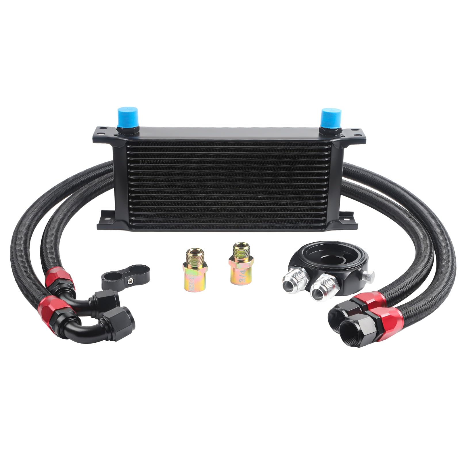 Photo 1 of Universal 16 Row Oil Cooler Kit, 10AN Transmission Engine Cooler Kit —Stacked Plate universal racing aluminum engine transmission oil cooler — Engine British Radiator Oil Cooler Condenser ?black?