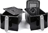 EMtronics EMAFDD9L Dual Air Fryer 9L 8 Pre-Set Menus 1750W Black view 7