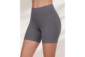 Workout Biker Shorts for Women, 5" High Waisted Tummy Control Soft Booty Athletic Gym Yoga Shorts