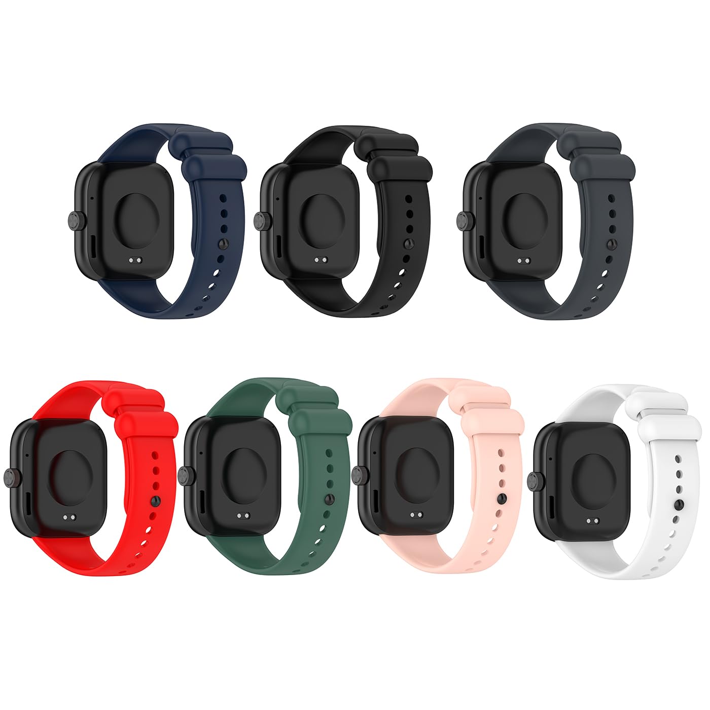 KOMI Compatible with Redmi Watch 4 Strap / Xiaomi Mi Band 8 Pro Soft Silicone Replacement Watch Band for Women Man Redmi Watch 4 straps Smart Watch Accessories (7-pcs)