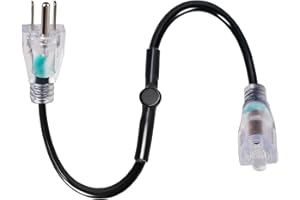 TTQ Thermostat Controlled Extension Cord,32°F(0 Degree) Auto On/50°F(10 Degree) Thermostat Controlled Outlet for Heat Cable Controller,Compatible with Any Outdoor Thermostat Plug Outlet