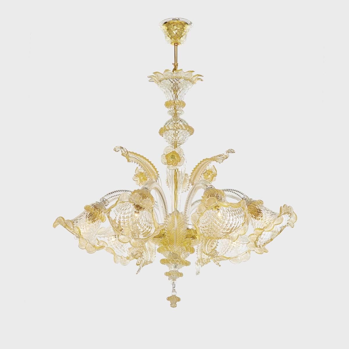 Athena Gold Murano Glass Chandelier 10 Gold [Energy Class A+++]
