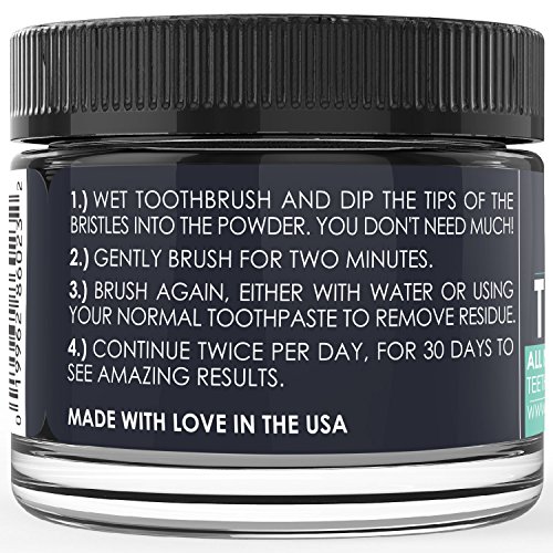 Tuxedo Teeth Whitening Activated Charcoal Powder, All Natural Tooth Whitener with Coconut Charcoal, and Bentonite Clay, Highest Quality Non Abrasive Safe on Enamel (Mint) Beauty & Personal Care, Oral Care, Breath Fresheners