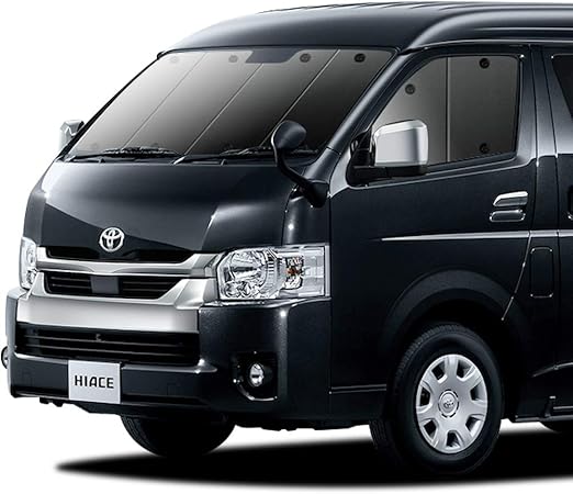 Amazon ハイエース 0系 ワイド 6型対応 カーテン サンシェード 車中泊 グッズ プライバシーサンシェード フロント用 01s A003 Fu サンシェード 車 バイク