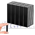 MIKEDE 30 Pcs Waterproof Neodymium Bar-Refrigerator Magnets with Epoxy Coating, Black Magnets with Adhesive for Whiteboard, Kitchen, Crafts, Tools and Science Classroom - 1.57 x 0.39 x 0.12 in