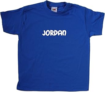 Amazon.com: Jordan Text Royal Blue Kids T-Shirt: Clothing