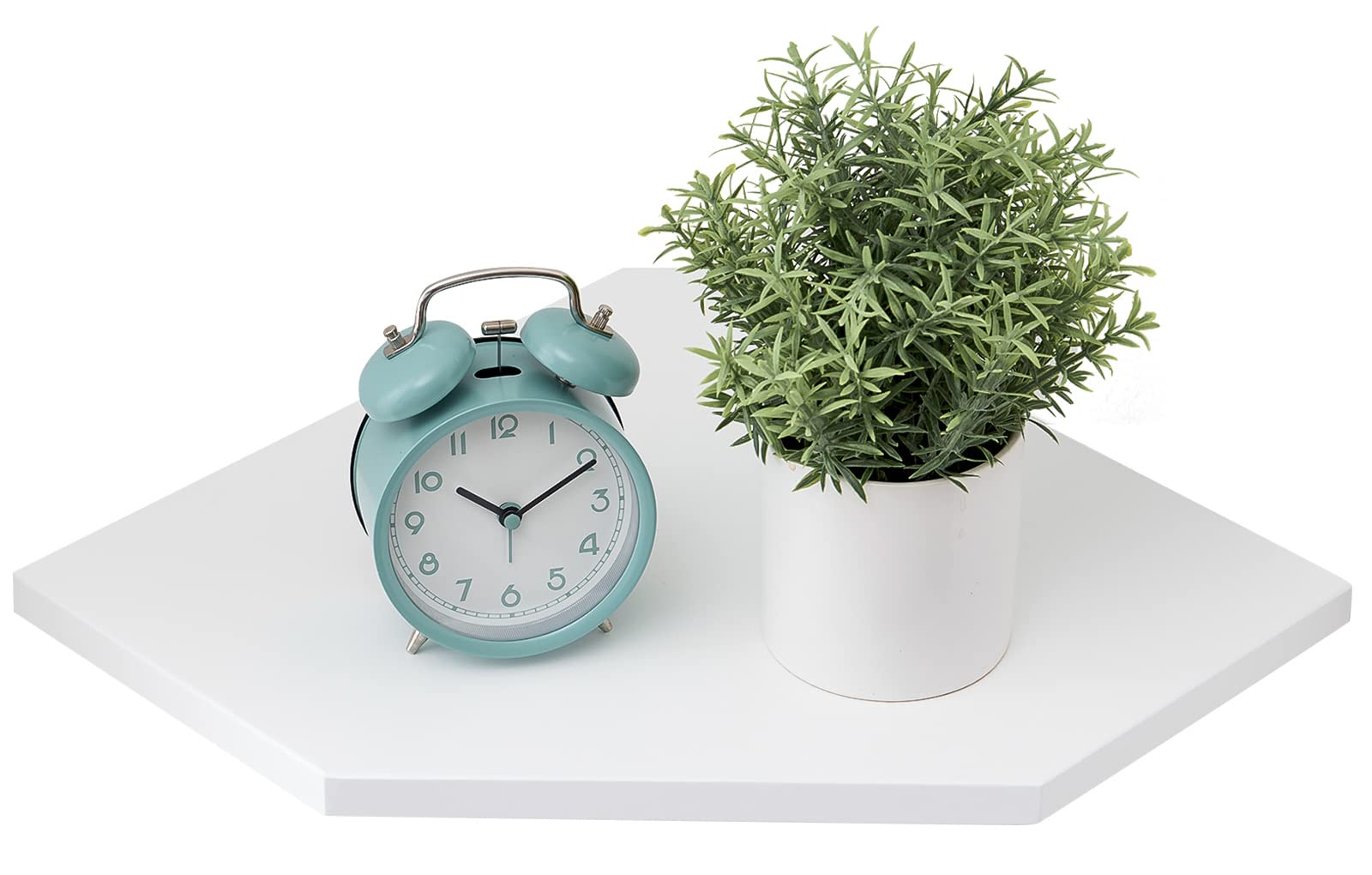 Gieanoo White Corner Shelf Wall Mount, Natural Oak Wood Floating Corner Wall Shelf Round End Shelving Solution Floating Speaker Small Corner Plant Stand for Bedroom,Kitchen, Living Room — image 1