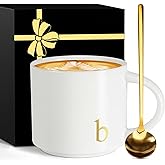 MNZZ Monogrammed Ceramic Large Coffee Mug Tea Cup Women Girl Friend Birthday Gifts 16th 18th 19th 20th 21st 30th 40th 50th 60th 70th 80th 45th 65th 75th 1974 1964 40 60 70 Year Old Funny Meaningful,B